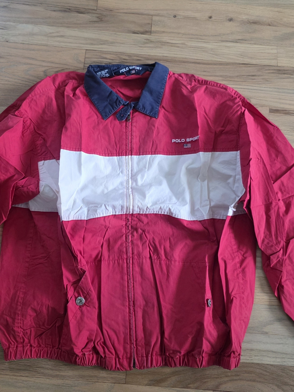 Polo by Ralph Lauren Red, White & Navy Colorblock Windbreaker